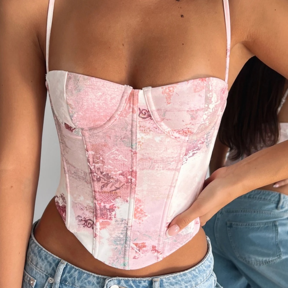 Pink White Fox Bustier
